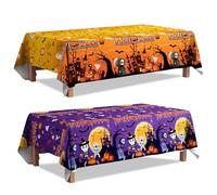 Huxolynifty 2 Pcs Kit Mantel Halloween para Decoración-Mantel De Halloween Calabaza de Terror para Decoracion Mesa