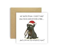 Huxters Divertida tarjeta de Navidad de Dog Cane Corso para mamá, papá, padres, perros, tarjetas - We both Know I Didn't Buy You This Card But Can We Go Walkies Now? (Cane Corso)