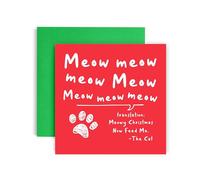 Huxters Divertidas tarjetas de Navidad del gato para mujeres y ella - Feliz Navidad del gato para él y sus vacaciones de Navidad - Gato Mamá Gato Papá