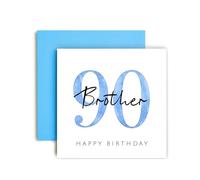 Huxters Tarjeta de 90 cumpleaños para hermano, tarjetas especiales de cumpleaños para hombres y él, (hermano 90)