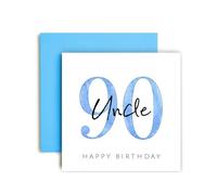 Huxters Tarjeta de 90 cumpleaños para tío, tarjetas especiales de cumpleaños para hombres y él, (90º tío)