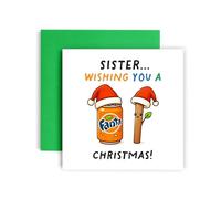 Huxters Tarjeta de Navidad para hermana y mujer - Fantásticas tarjetas de Navidad - Saludos de temporadas divertidas risas de Navidad (hermana)