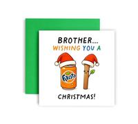 Huxters Tarjeta de Navidad para hermano, él, hombres, fantásticas tarjetas de Navidad, saludos de temporadas, risas divertidas de Navidad (hermano)
