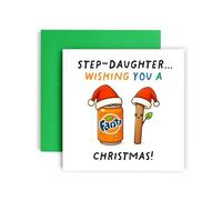 Huxters Tarjeta de Navidad para hijastra y mujer - Fantásticas tarjetas de Navidad - Saludos de temporadas divertidas risas de Navidad (hijastra)