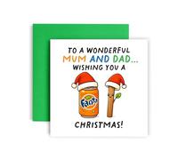 Huxters Tarjeta de Navidad para mamá y papá pareja, fantásticas tarjetas de Navidad, saludos de temporadas, risas divertidas de Navidad (mamá y papá)
