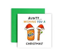 Huxters Tarjeta de Navidad para tía y mujer - Fantásticas tarjetas de Navidad - Saludos de temporadas divertidas risas de Navidad (Aunty)