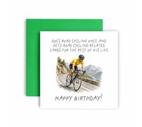 Huxters Tarjetas de cumpleaños para hombres y él, divertida tarjeta de cumpleaños de pasatiempo, va en bicicleta de carretera una vez y recibe tarjetas temáticas del resto de tu vida (ciclismo de