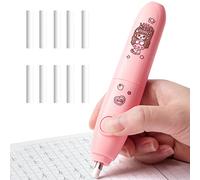 HuYan Borrador eléctrico con 10 recambios, funciona con pilas, herramienta para detallar, borrador eléctrico con diseño de dibujos animados para dibujar, dibujar y dibujar