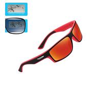 HuYan Lentes de sol polarizados para exteriores, elegantes e inastillables para exteriores, unisex y cómodos, ideales para ciclismo, senderismo, caminar y viajar, para hombres y mujeres, Red, 35 EU