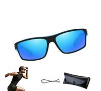 HuYan Lentes de sol polarizados para exteriores, elegantes e inastillables para exteriores, unisex y cómodos, ideales para ciclismo, senderismo, caminar y viajar, para hombres y mujeres, Blue, 35 EU