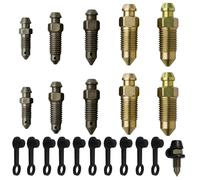 Huybaa 10 Pcs Tornillos de Purga para Motocicleta con Tapas Antipolvo, Banjo Perno Tailles 2 x M6 x1mm, 2 x M7x1mm, 2 x M8x1.25 mm, 2 x M10 x 1mm, 2 x M10 x1.25 mm para Frenos de Moto