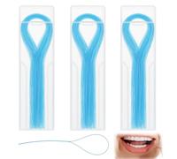 Huybaa 150 Unidades Enhebradores, De Hilo Dental Enhebrador De Hilo Dental De Limpieza Profunda para Aparatos Ortopédicos Puentes E Implantes (3 cajas, cada caja tiene 50 hilos)