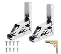 Huybaa 2 piezas engrosado soporte de bisagra plegable de 90 grados, bisagras de mesa abatibles, bisagras ocultas elevables para puertas de gabinetes, armarios, zapateros.