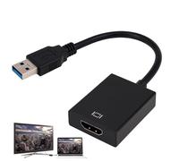 Huybaa Adaptador USB a HDM1, Cable USB 3.0/2.0 a HDM1, Audio Video Adaptador HD 1080P Video Graphic Cable Convertidor para PC, Laptop HDTV TV Compatible con Windows XP/10/8/7