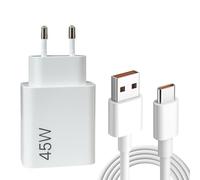 Huybaa Cargador xiaomi 45w,Cargador rapido redmi Note 14 13 12,Adaptador 45w Turbo con 6A USB C Cable 1M,Adaptador 45W para xiaomi 14 13 12 11 10 Poco F7 Ultra redmi Turbo 4 Pro