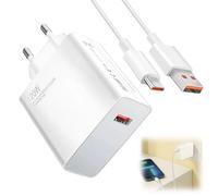 Huybaa Turbo Oro Logo Cargador xiaomi 120w,Cargador rápido 120W con 6A 1m USB C Cable,para Xiaomi 14 13 12 xiaomi Poco F7 Ultra F6 Redmi Turbo 4 3 Nota 14 13 12 11 Pro