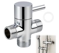 Huybaa Válvula desviadora de ducha de repuesto, adaptador en T de 3 vías, válvula de cierre del cabezal de ducha, interruptor de válvula desviadora de 1/2" a 1/2"