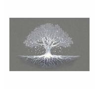 HUYEEI Árbol de la vida Pintura en lienzo Árboles espirituales brillan intensamente Impresión Art sobre alta definición listo,para decoración de dormitorio, （blanco62-70x100cm Sin marco