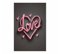 HUYEEI corazones En Lienzo Corazón de amor neón Cuadros Decoracion Pinturas Murales Pintura Poster Impresiones Lienzo Para Dormitorio Salon Poster（rosa-20x30cm Sin marco