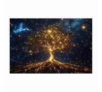 HUYEEI Cuadro arbol de la vida Árbol con raíces en el cielo Árboles Naturaleza Cuadros,Decoracion Salon Dormitorios Comedor Oficina Pasillo Cocina Y Baño（dorado105-40x60cm Sin marco