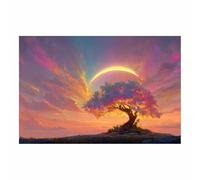 HUYEEI Cuadro del arbol de la vida cuadros Árboles ilusorios habitan. abstractos modernos Adecuado para dormitorio, salón, dormitorio,Decorativos Pared Casa（multicolores88-20x30cm Sin marco