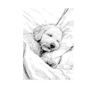 HUYEEI Cuadro en lienzo en blanco y negro Lindo perro durmiendo Modernos Para Pared Sobre Póster, Cuadro Decorativo Para Dormitorio Salón Entrada Cocina（En blanco y negro-60x80cm Sin marco