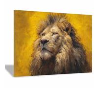 HUYEEI Cuadro En Lienzo Leones sumidos en sus pensamientos Carteles de animales e impresiones Mural Cuadros para pared, Adecuado para sala de estar, dormitorio, etc.（marrón114-20x30cm Enmarcado