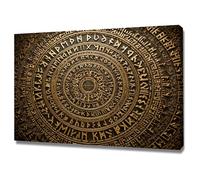 HUYEEI Cuadro moderno abstracto sobre lienzo pintura, póster de imagen Personajes antiguos pintura minimalista decoración de pared, sala estar, hogar（Dorado-60x90cm Enmarcado