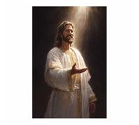 HUYEEI Cuadro sobre Jesús Muestra compasión Impresiones En Lienzo Póster Jesús Religioso para Baño Sala de Estar Pasillo Pasillo del dormitorio（blanco-40x60cm Sin marco