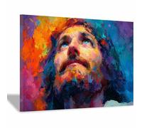 HUYEEI Cuadro vintage de Jesús para pared Contemplando esta pintura Cuadro Moderno en Lienzo, para decoración de salón,dormitorio,comedor y oficina（multicolores115-60x80cm Enmarcado