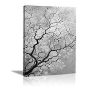 HUYEEI Cuadros Blancos Y Negros Ramas que enredan el cielo posters decorativos, Adecuado para sala de estar, Pasillo del baño del apartamento dormitorio etc.（En blanco y negro-40x60cm Enmarcado