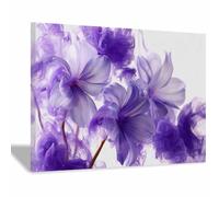 HUYEEI Grandes impresiones de pinturas de la naturaleza Flores de humo púrpura cuadro de paisajes, decoración moderna de sala de estar, del pasillo del comedor（Púrpura;164-40x60cm Enmarcado