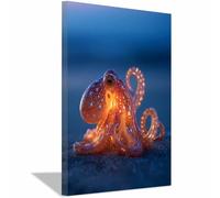 HUYEEI Impresión En Lienzo Océano Foca con manchas de estrellas Animales Marinos carteles, imágenes para sala de estar, decoración del hogar（naranja153-60x80cm Enmarcado