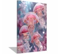 HUYEEI Impresión En Lienzo Océano Madre con manchas rosas De Obras De Arte Moderno, Fácil De Colgar Para Sala De Estar Despacho Sala De Reuniones Entrada（rosa200-60x90cm Enmarcado