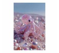 HUYEEI Impresión En Lienzo Océano Pulpo brillante De Obras De Arte Moderno, Fácil De Colgar Para Sala De Estar Despacho Sala De Reuniones Entrada（rosa220-70x100cm Sin marco