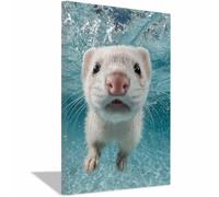 HUYEEI Impresión En Lienzo Océano Sombra de visón De Obras De Arte Moderno, Fácil De Colgar Para Sala De Estar Despacho Sala De Reuniones Entrada（blanco280-60x80cm Enmarcado