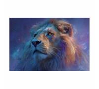 HUYEEI Lienzo Cuadros Leones contemplando las estrellas Animal Póster Decoración, Arte Impresiones, para sala de estar Dormitorio Imagen Decoración del Hogar（azul06-60x90cm Sin marco