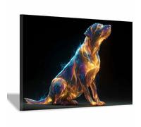 HUYEEI Lienzo Cuadros Perro fantasma perro Póster Decoración, Arte Impresiones, para sala de estar Dormitorio Imagen Decoración del Hogar（negro11-60x90cm Enmarcado
