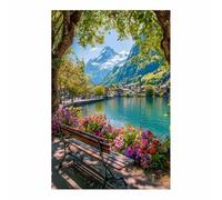 HUYEEI Painting Arte Mural En Lienzo Silla con vistas a las olas Carteles de Paisajes e impresiones, para sala de estar, dormitorio,Pasillo etc.（verde-70x100cm Sin marco