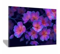 HUYEEI Paisajes Cuadro En Lienzo Ramos cargados de ramas Carteles de impresiones Mural Cuadros, para sala de estar, dormitorio,Pasillo etc.（Púrpura;29-20x30cm Enmarcado