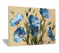 HUYEEI Paisajes Cuadro En Lienzo Ramos de flores azules Carteles de impresiones Mural Cuadros, para sala de estar, dormitorio,Pasillo etc.（azul79-60x80cm Enmarcado