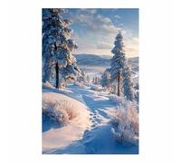 HUYEEI paisajes naturales Cuadro En Lienzo Caminos nevados Pinos Decoracion Pinturas, Murales Modernos Impresiones Para Dormitorio Salon Poster（blanco-60x80cm Sin marco