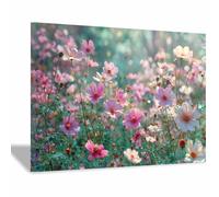 HUYEEI paisajes naturales Cuadro En Lienzo Flores en la naturaleza Decoracion Pinturas, Murales Modernos Impresiones Para Dormitorio Salon Poster（rosa50-40x60cm Enmarcado
