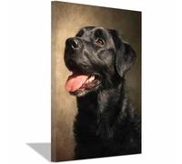 HUYEEI perro Cuadro En Lienzo Perro mirando al cielo Cuadros Decoracion Pinturas Murales Pintura Poster Impresiones Lienzo Para Dormitorio Salon（negro-70x100cm Enmarcado