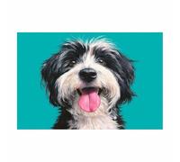 HUYEEI perro Cuadro En Lienzo Perros con la lengua fuera Cuadros Decoracion Pinturas Murales Pintura Poster Impresiones Lienzo Para Dormitorio Salon（blanco y negro13-70x100cm Sin marco