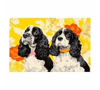 HUYEEI perro Cuadro En Lienzo Perros viviendo en parejas Cuadros Decoracion Pinturas Murales Pintura Poster Impresiones Lienzo Para Dormitorio Salon（blanco y negro113-60x80cm Sin marco