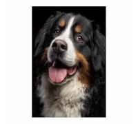 HUYEEI perro Lienzo decorativo Perro con la lengua fuera Carteles de animales e impresiones Mural Cuadros, para sala de estar, dormitorio,Pasillo etc.（negro-20x30cm Sin marco