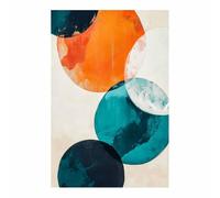 HUYEEI pintura abstracta sobre lienzo Esferas superpuestas decoración de pared moderna minimalista pared salon modern, dormitorio, hogar decoraciones（multicolores-60x90cm Sin marco