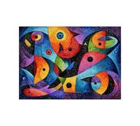 HUYEEI pintura abstracta sobre lienzo Pez fantasma decoración de pared moderna minimalista pared salon modern, dormitorio, hogar decoraciones（Multicolor-40x60cm Sin marco