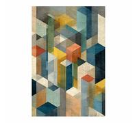 HUYEEI Pintura abstractas sobre lienzo Matriz de cubos Cuadros,para decoración moderna, sala de estar dormitorio, Pasillo de la oficina del baño（multicolores-60x80cm Sin marco